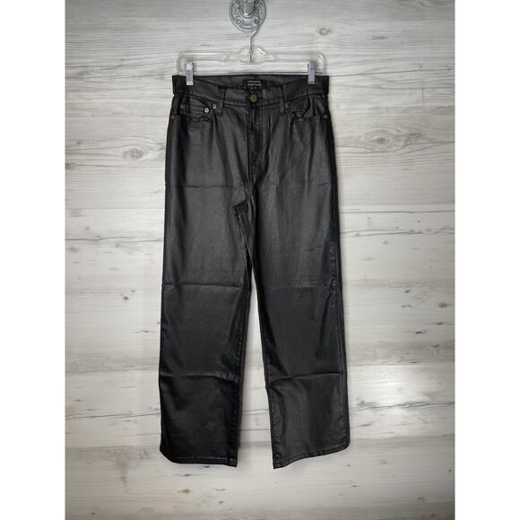 Banana Republic Denim - Banana Republic Straight High Rise Ankle Jeans Womens 28 Black Coated Denim